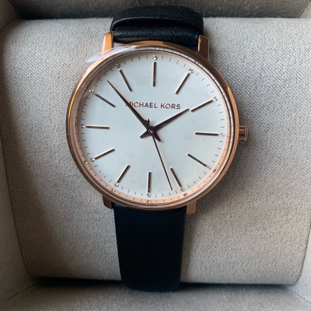Michael Kors Pyper Rose Gold-Tone Leather Watch